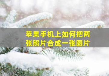 苹果手机上如何把两张照片合成一张图片