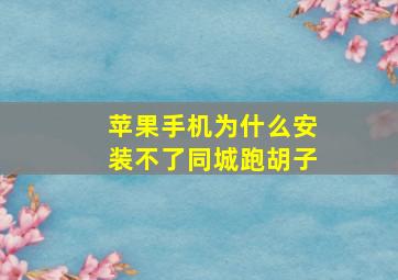 苹果手机为什么安装不了同城跑胡子