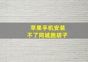 苹果手机安装不了同城跑胡子