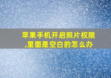 苹果手机开启照片权限,里面是空白的怎么办