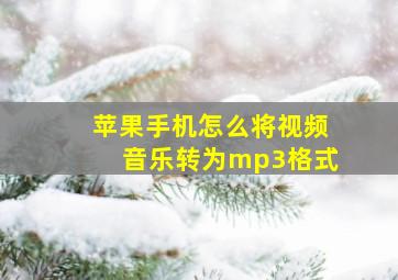 苹果手机怎么将视频音乐转为mp3格式