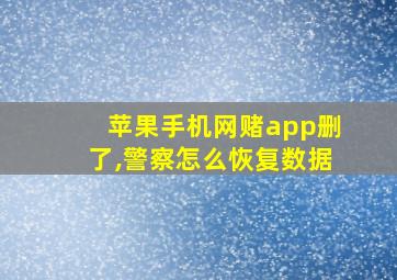 苹果手机网赌app删了,警察怎么恢复数据