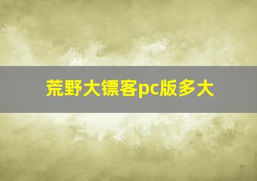 荒野大镖客pc版多大