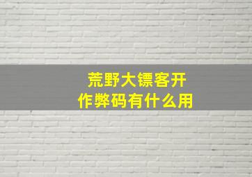 荒野大镖客开作弊码有什么用