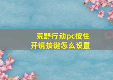 荒野行动pc按住开镜按键怎么设置