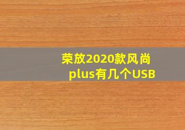 荣放2020款风尚plus有几个USB