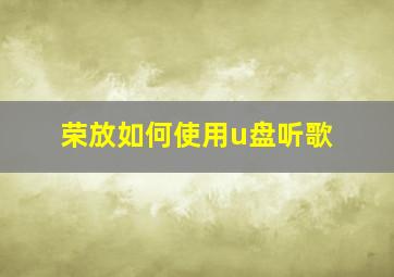 荣放如何使用u盘听歌