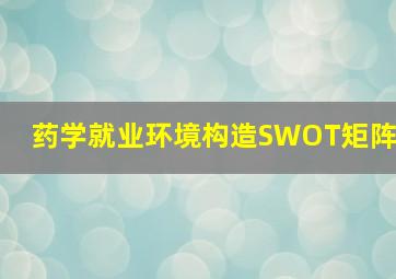 药学就业环境构造SWOT矩阵