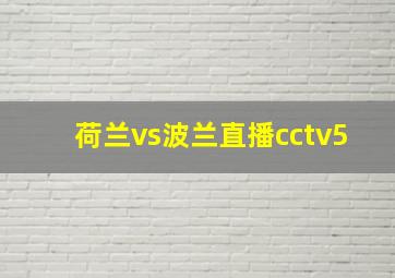 荷兰vs波兰直播cctv5