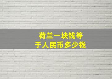 荷兰一块钱等于人民币多少钱