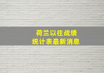 荷兰以往战绩统计表最新消息