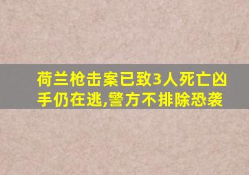 荷兰枪击案已致3人死亡凶手仍在逃,警方不排除恐袭