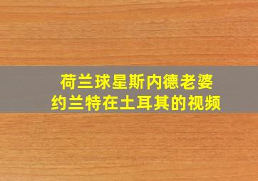 荷兰球星斯内德老婆约兰特在土耳其的视频