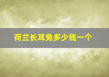 荷兰长耳兔多少钱一个