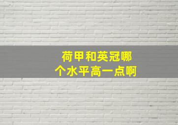 荷甲和英冠哪个水平高一点啊