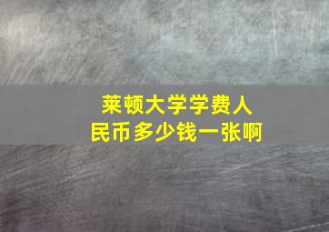 莱顿大学学费人民币多少钱一张啊