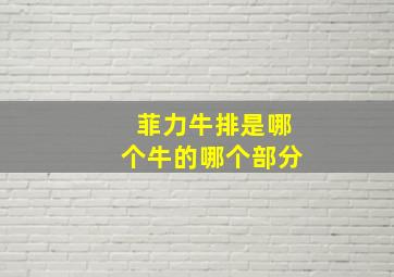 菲力牛排是哪个牛的哪个部分