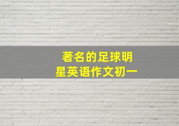 著名的足球明星英语作文初一