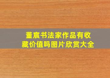 董宸书法家作品有收藏价值吗图片欣赏大全