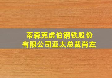 蒂森克虏伯钢铁股份有限公司亚太总裁肖左