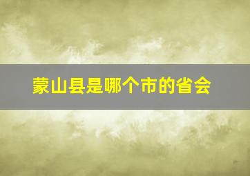 蒙山县是哪个市的省会