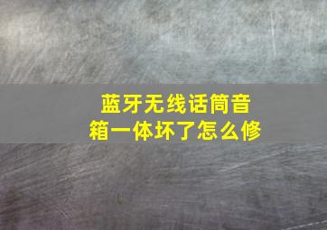 蓝牙无线话筒音箱一体坏了怎么修