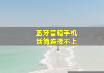 蓝牙音箱手机话筒连接不上