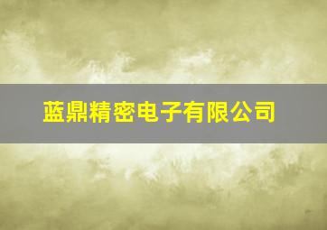 蓝鼎精密电子有限公司