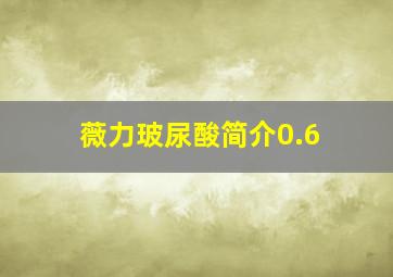 薇力玻尿酸简介0.6