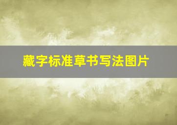 藏字标准草书写法图片