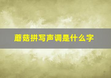 蘑菇拼写声调是什么字