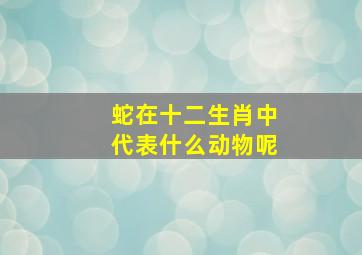 蛇在十二生肖中代表什么动物呢