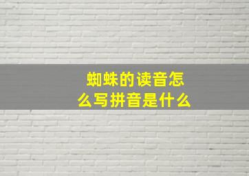 蜘蛛的读音怎么写拼音是什么