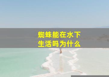 蜘蛛能在水下生活吗为什么