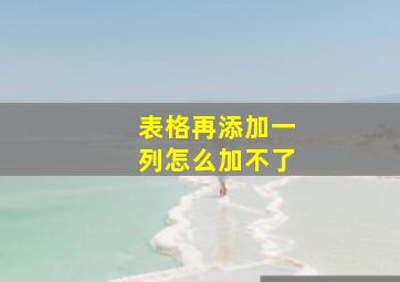 表格再添加一列怎么加不了