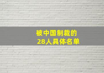 被中国制裁的28人具体名单