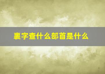 裹字查什么部首是什么