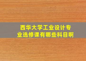 西华大学工业设计专业选修课有哪些科目啊