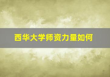 西华大学师资力量如何