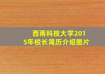 西南科技大学2015年校长简历介绍图片