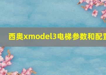 西奥xmodel3电梯参数和配置