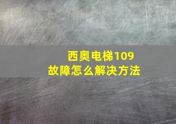 西奥电梯109故障怎么解决方法