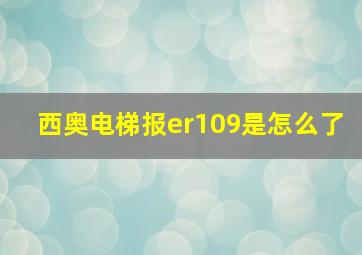 西奥电梯报er109是怎么了