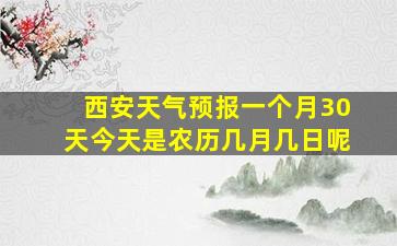 西安天气预报一个月30天今天是农历几月几日呢