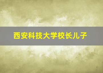 西安科技大学校长儿子