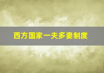 西方国家一夫多妻制度