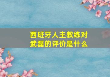 西班牙人主教练对武磊的评价是什么