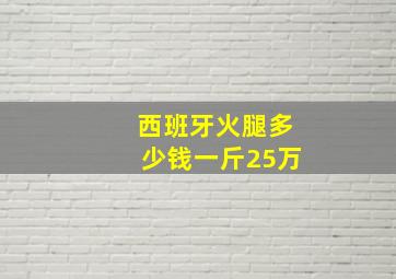 西班牙火腿多少钱一斤25万