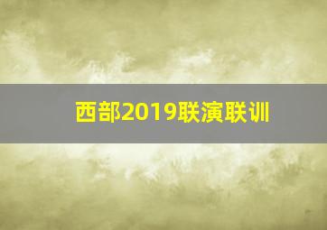 西部2019联演联训