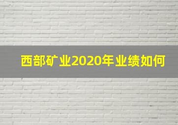 西部矿业2020年业绩如何